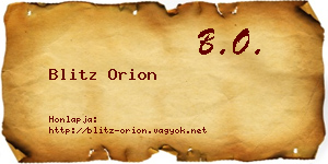 Blitz Orion névjegykártya